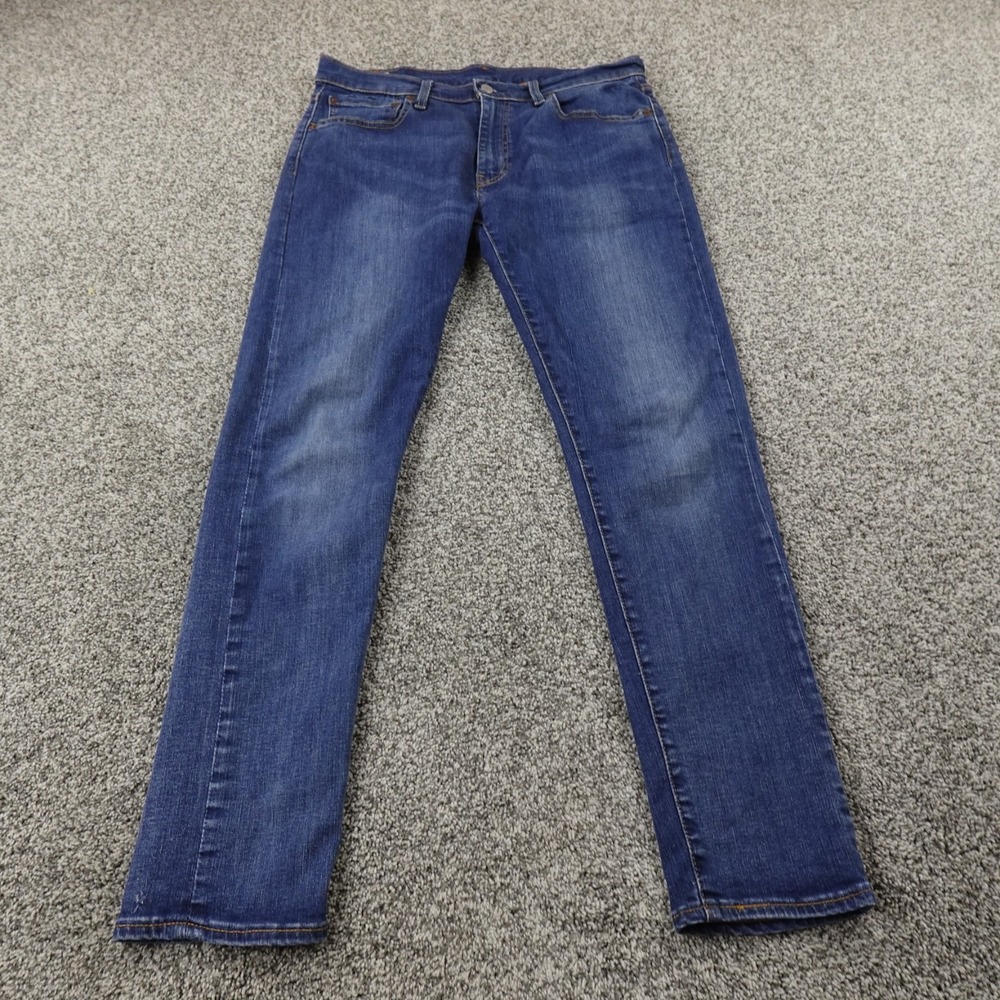 Levis Jeans Mens 33X32 Dark Blue Denim Pants 512 Slim Taper Premium Stretch Flex
